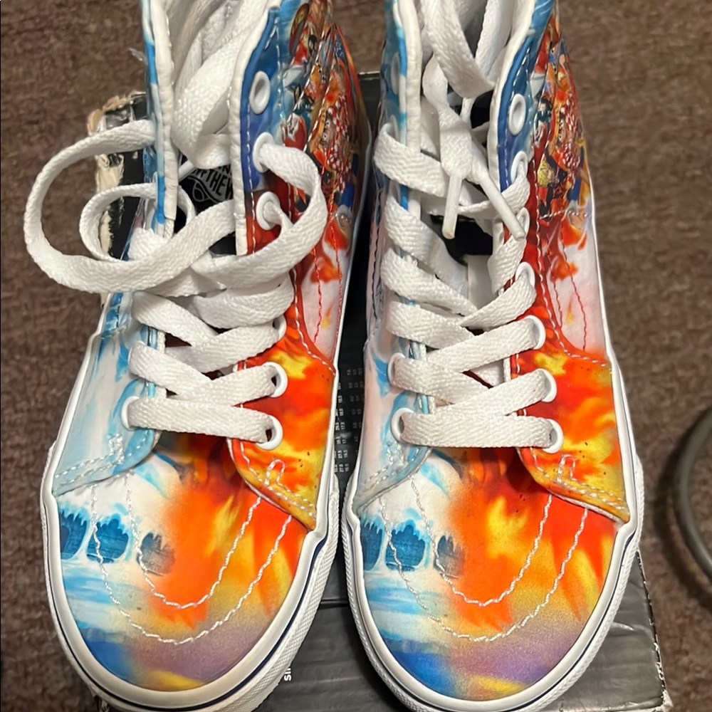 Vans One Piece sk8 hi Sneakers - White, Orange, Blue